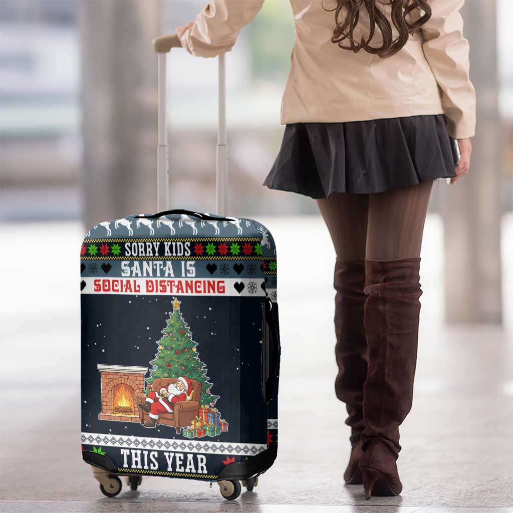 Sorry Kids Santa Is Social Distancing This Year Christmas Luggage Cover Xmas Holiday Patterns - Wonder Print Shop