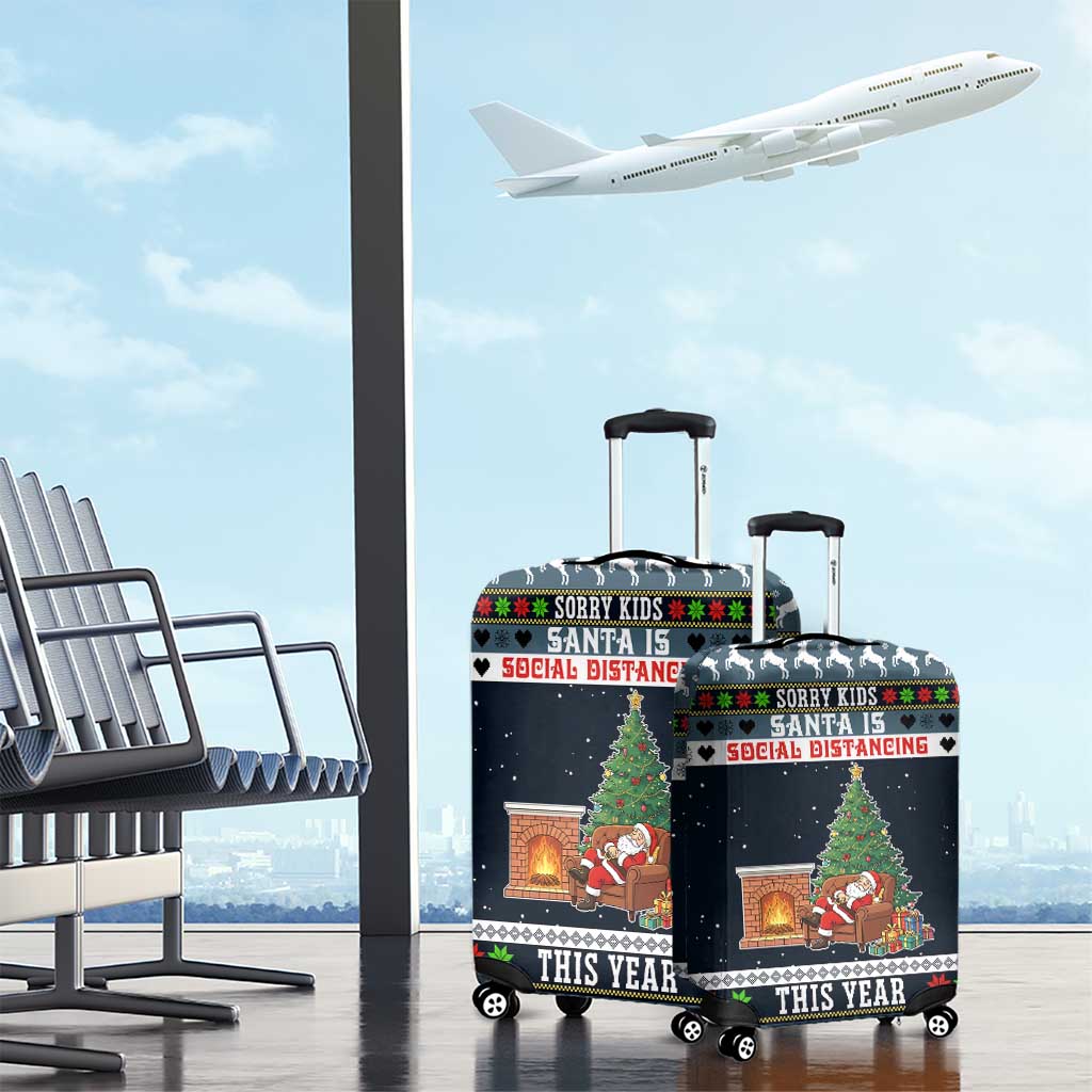 Sorry Kids Santa Is Social Distancing This Year Christmas Luggage Cover Xmas Holiday Patterns - Wonder Print Shop