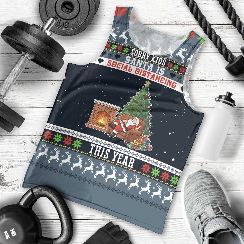 Sorry Kids Santa Is Social Distancing This Year Christmas Men Tank Top Xmas Holiday Patterns - Wonder Print Shop
