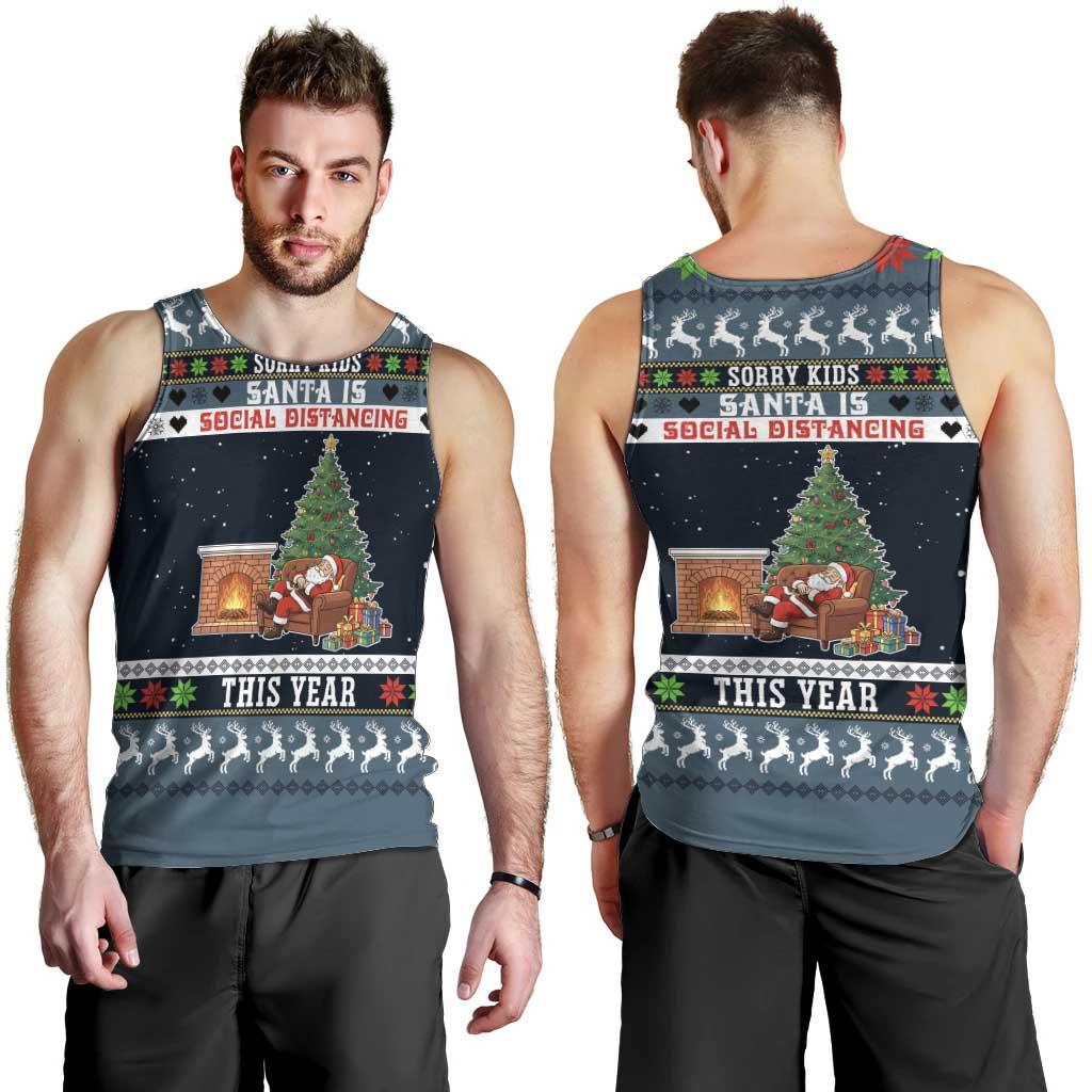 Sorry Kids Santa Is Social Distancing This Year Christmas Men Tank Top Xmas Holiday Patterns - Wonder Print Shop