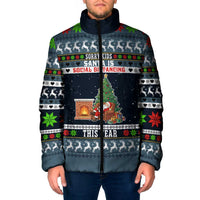 Sorry Kids Santa Is Social Distancing This Year Christmas Padded Jacket Xmas Holiday Patterns - Wonder Print Shop