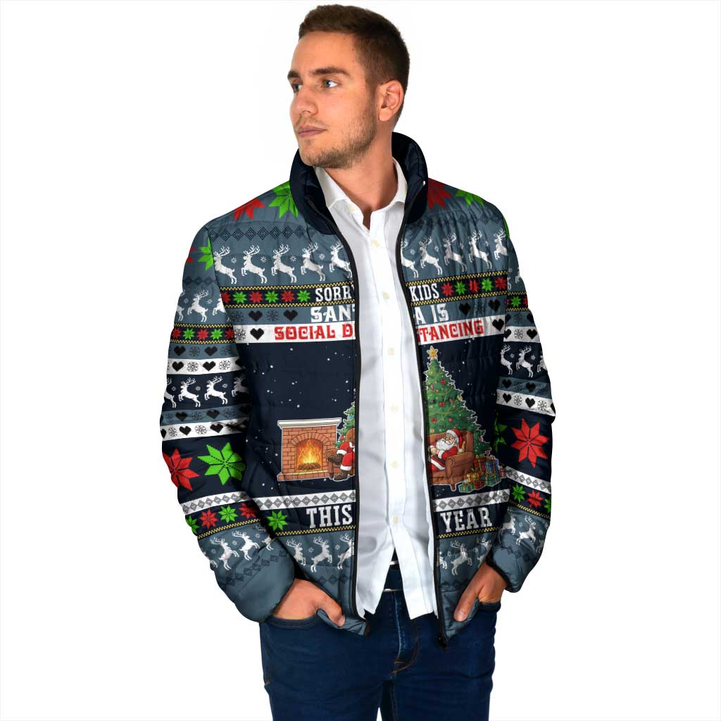 Sorry Kids Santa Is Social Distancing This Year Christmas Padded Jacket Xmas Holiday Patterns - Wonder Print Shop