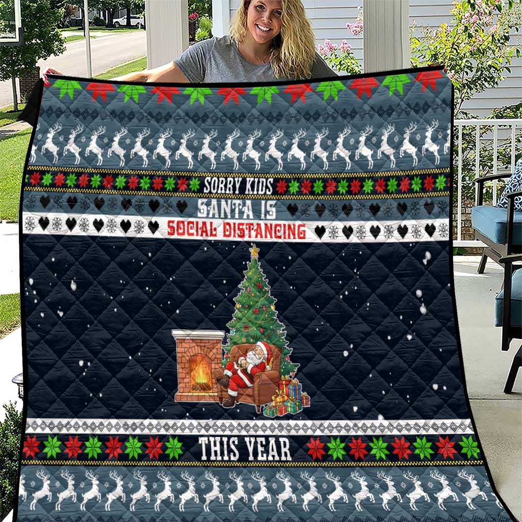 Sorry Kids Santa Is Social Distancing This Year Christmas Quilt Xmas Holiday Patterns - Wonder Print Shop