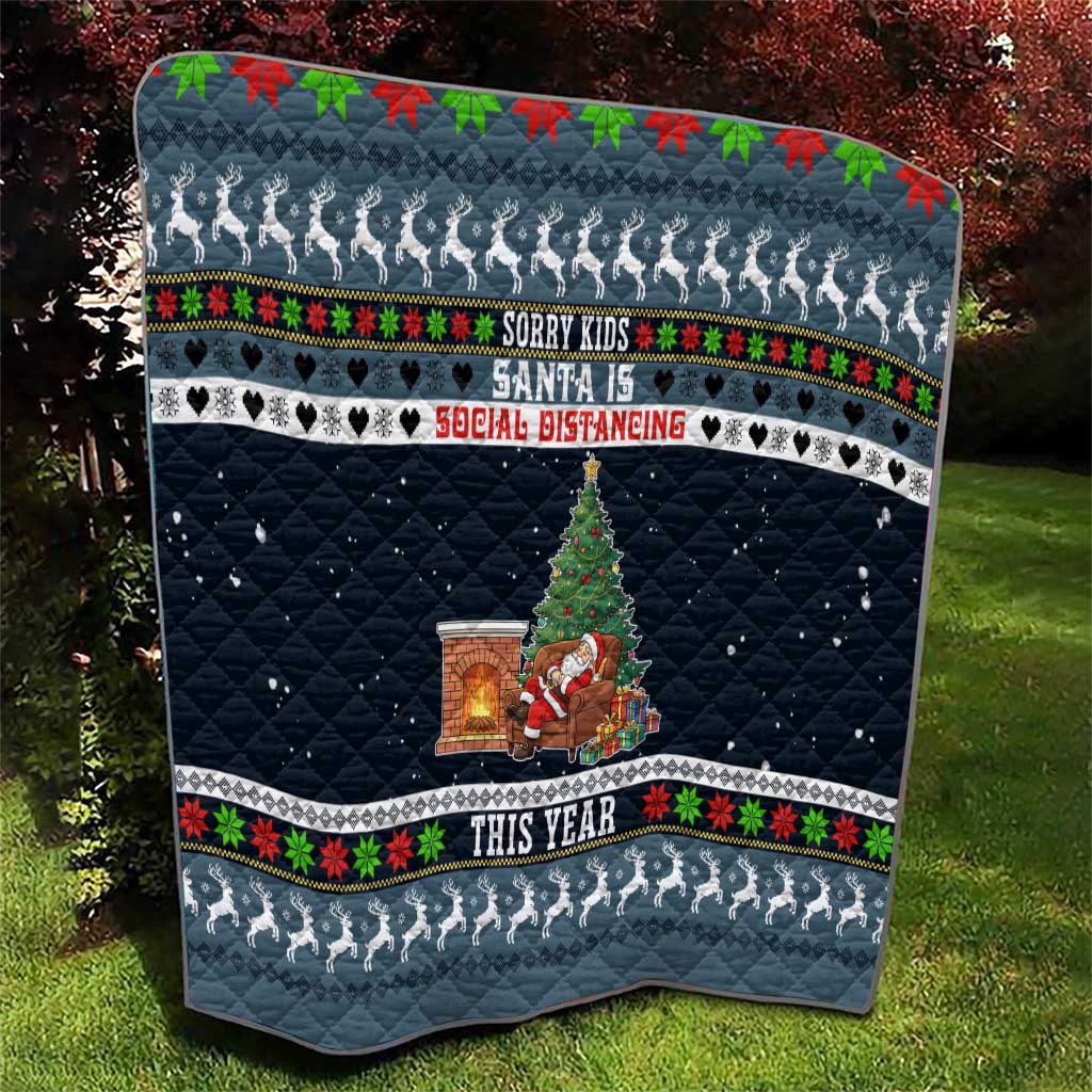 Sorry Kids Santa Is Social Distancing This Year Christmas Quilt Xmas Holiday Patterns - Wonder Print Shop
