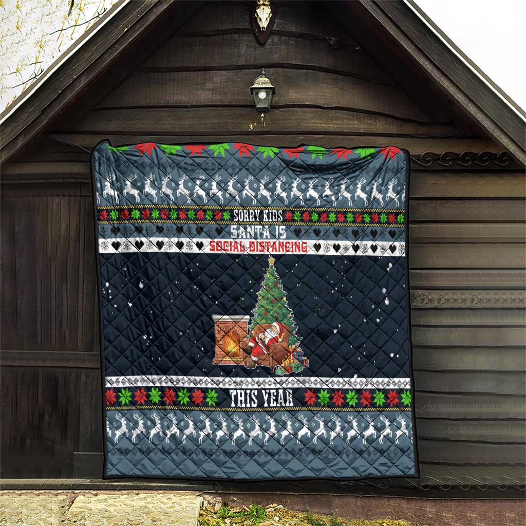 Sorry Kids Santa Is Social Distancing This Year Christmas Quilt Xmas Holiday Patterns - Wonder Print Shop