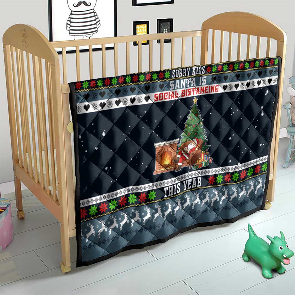Sorry Kids Santa Is Social Distancing This Year Christmas Quilt Xmas Holiday Patterns - Wonder Print Shop