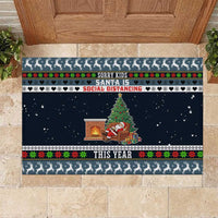 Sorry Kids Santa Is Social Distancing This Year Christmas Rubber Doormat Xmas Holiday Patterns - Wonder Print Shop