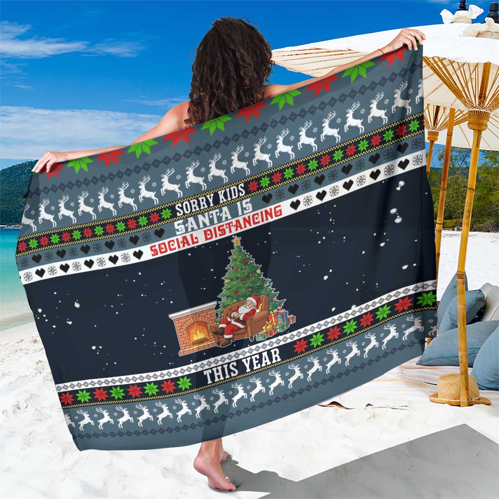 Sorry Kids Santa Is Social Distancing This Year Christmas Sarong Xmas Holiday Patterns - Wonder Print Shop