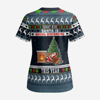 Sorry Kids Santa Is Social Distancing This Year Christmas Scrub Top Xmas Holiday Patterns - Wonder Print Shop