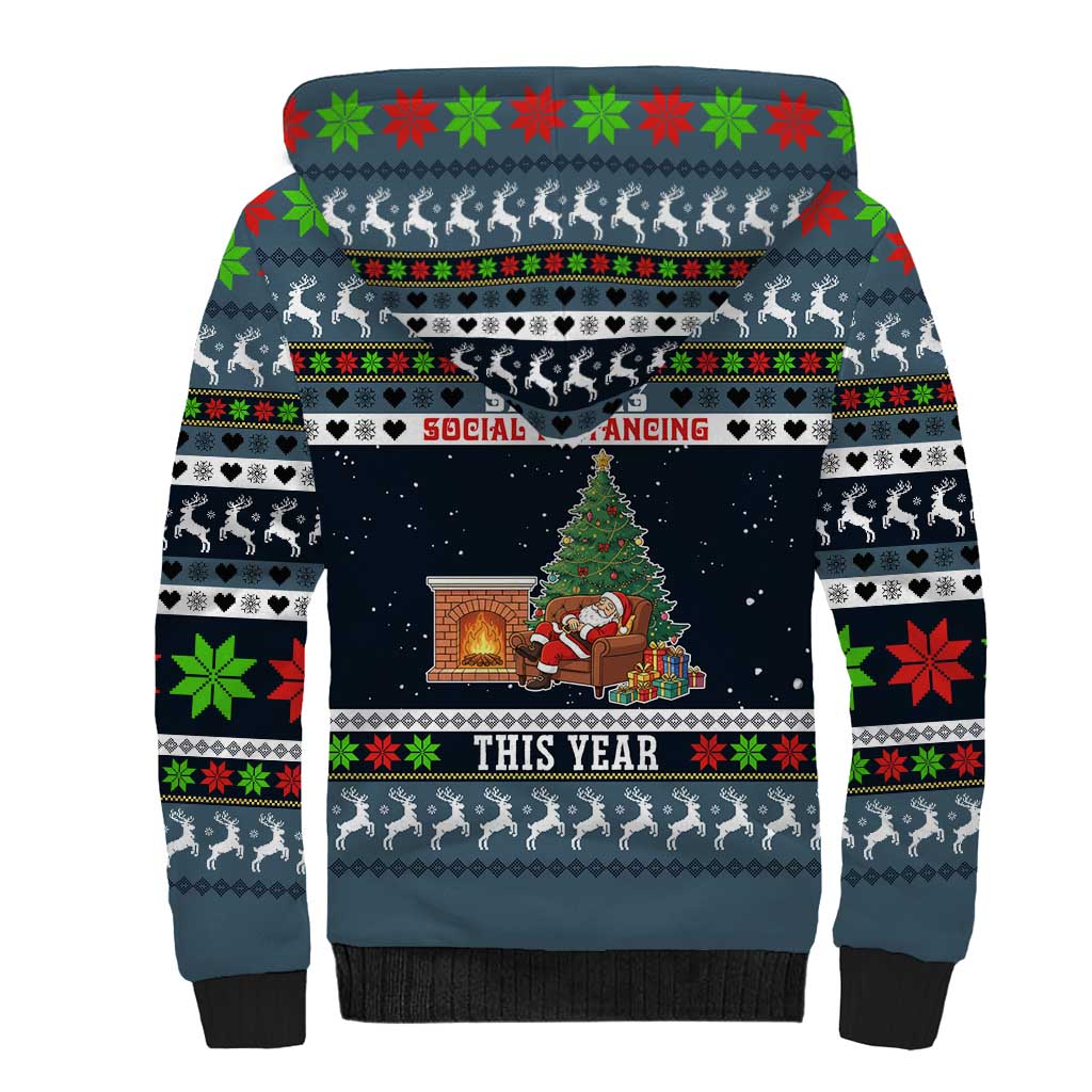 Sorry Kids Santa Is Social Distancing This Year Christmas Sherpa Hoodie Xmas Holiday Patterns - Wonder Print Shop