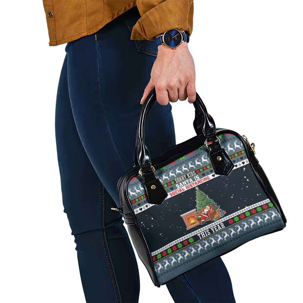 Sorry Kids Santa Is Social Distancing This Year Christmas Shoulder Handbag Xmas Holiday Patterns - Wonder Print Shop