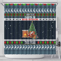 Sorry Kids Santa Is Social Distancing This Year Christmas Shower Curtain Xmas Holiday Patterns - Wonder Print Shop