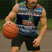 Sorry Kids Santa Is Social Distancing This Year Christmas Sleeveless Zip Hoodie Xmas Holiday Patterns - Wonder Print Shop