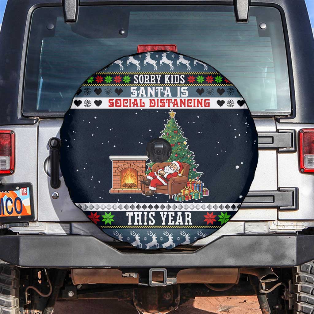 Sorry Kids Santa Is Social Distancing This Year Christmas Spare Tire Cover Xmas Holiday Patterns - Wonder Print Shop
