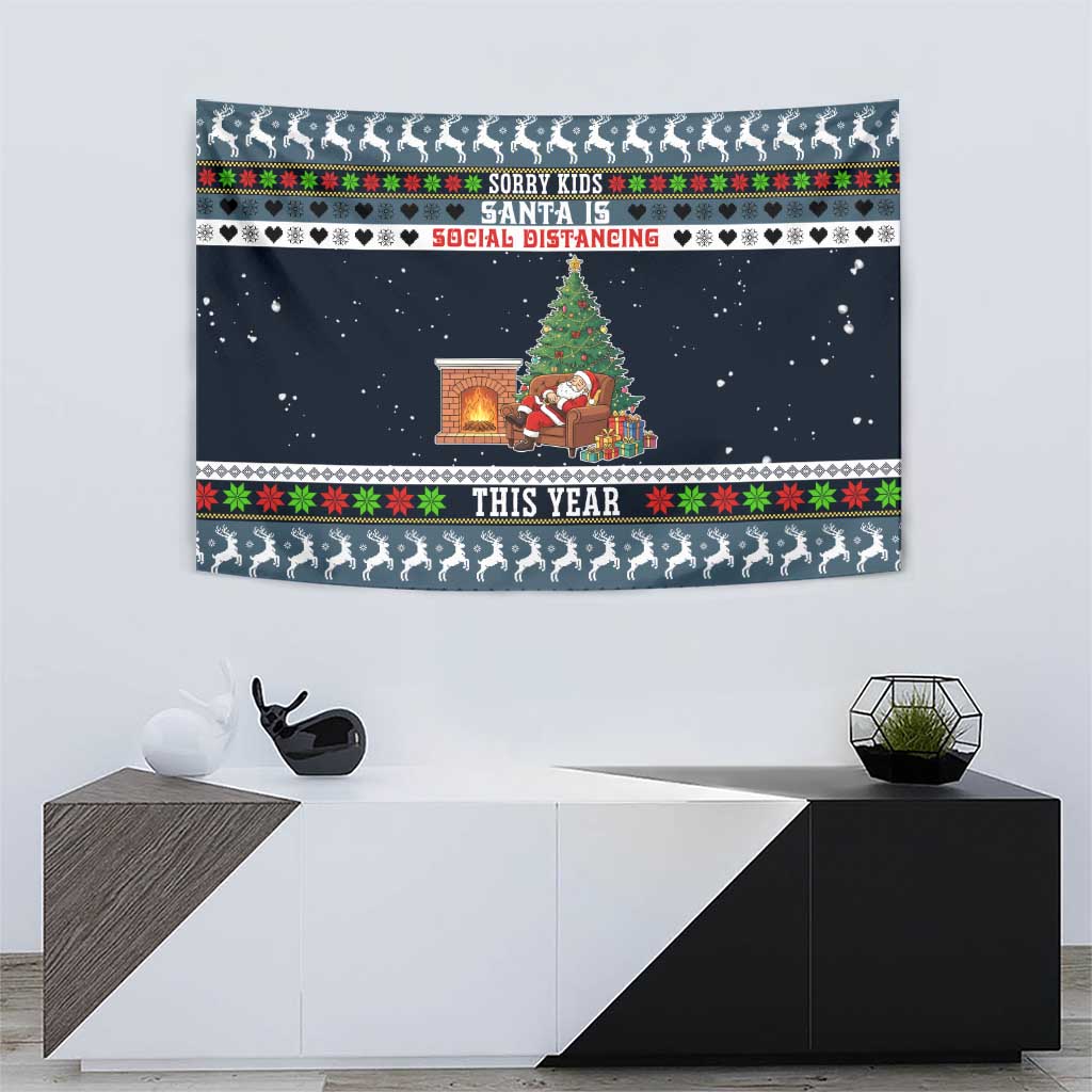 Sorry Kids Santa Is Social Distancing This Year Christmas Tapestry Xmas Holiday Patterns - Wonder Print Shop