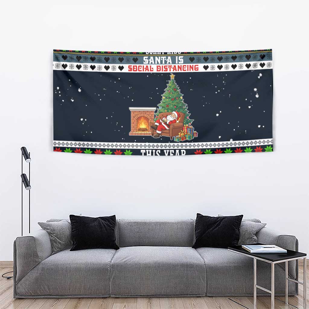 Sorry Kids Santa Is Social Distancing This Year Christmas Tapestry Xmas Holiday Patterns - Wonder Print Shop