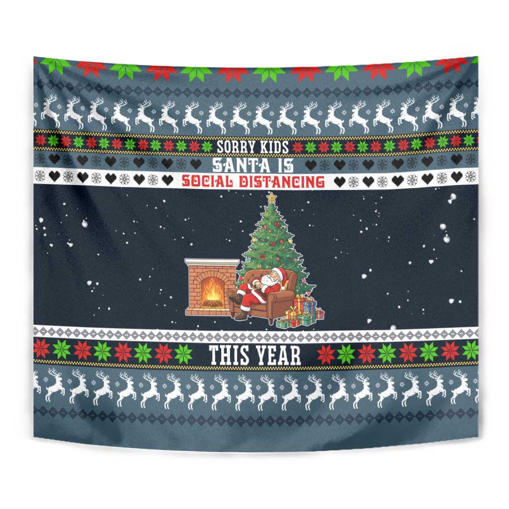 Sorry Kids Santa Is Social Distancing This Year Christmas Tapestry Xmas Holiday Patterns - Wonder Print Shop
