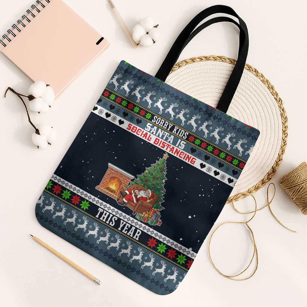 Sorry Kids Santa Is Social Distancing This Year Christmas Tote Bag Xmas Holiday Patterns - Wonder Print Shop