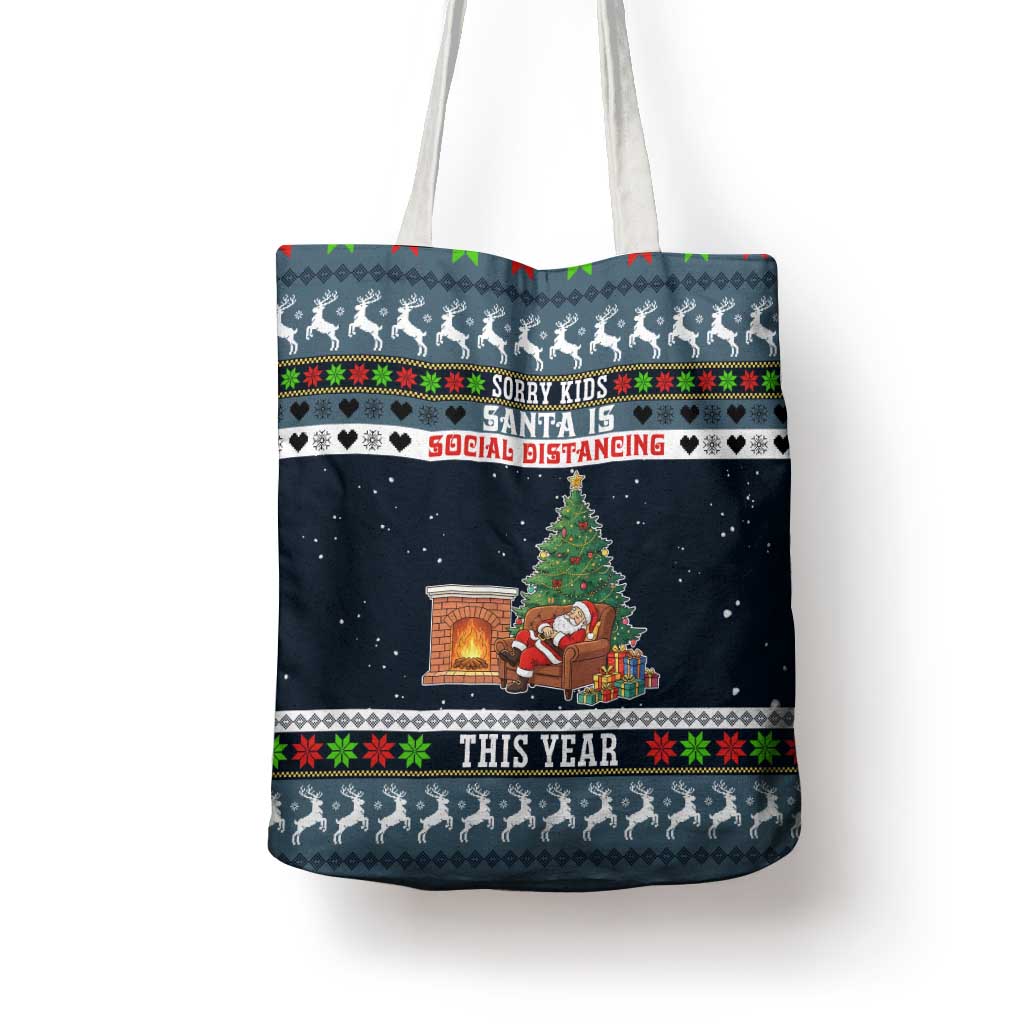 Sorry Kids Santa Is Social Distancing This Year Christmas Tote Bag Xmas Holiday Patterns - Wonder Print Shop