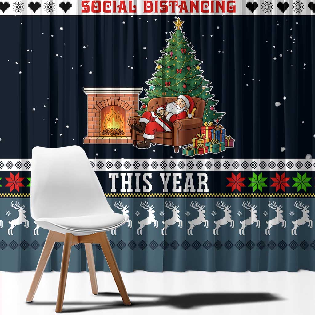 Sorry Kids Santa Is Social Distancing This Year Christmas Window Curtain Xmas Holiday Patterns - Wonder Print Shop