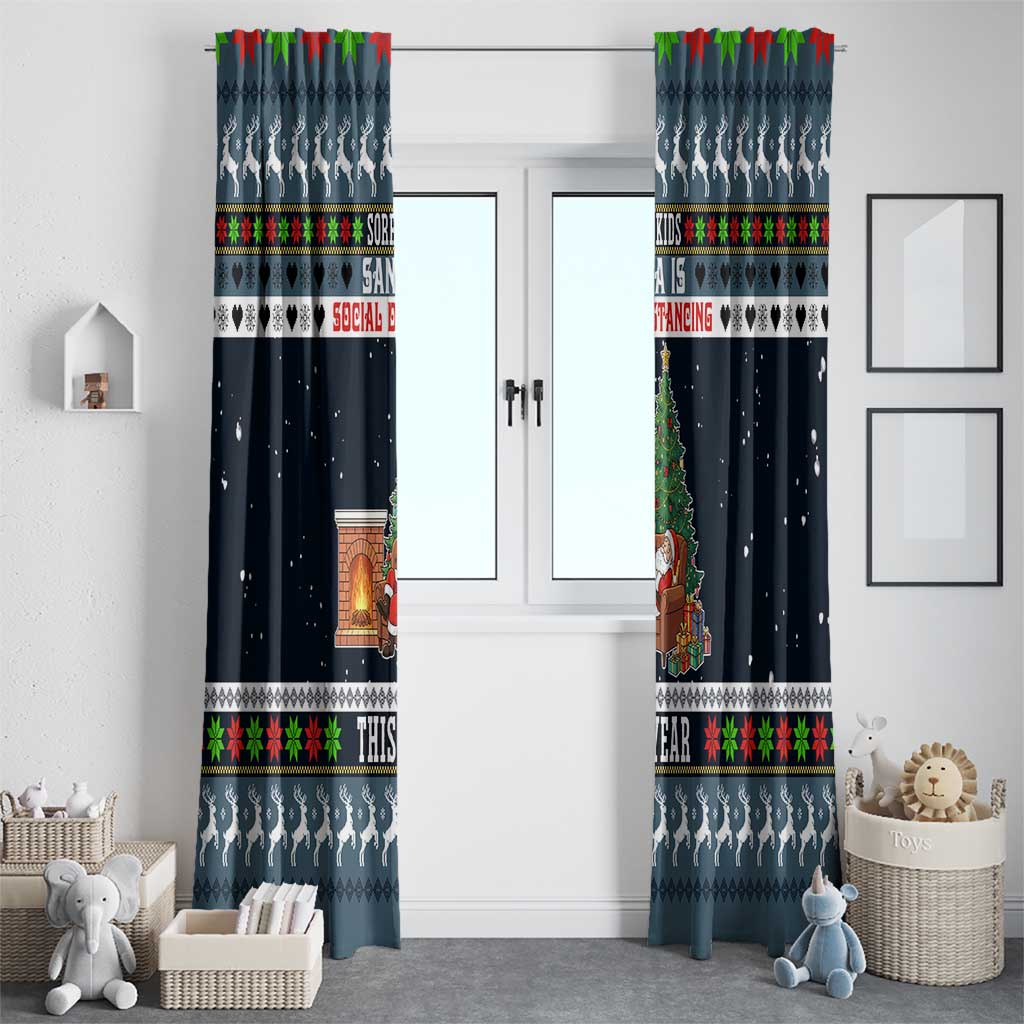 Sorry Kids Santa Is Social Distancing This Year Christmas Window Curtain Xmas Holiday Patterns - Wonder Print Shop