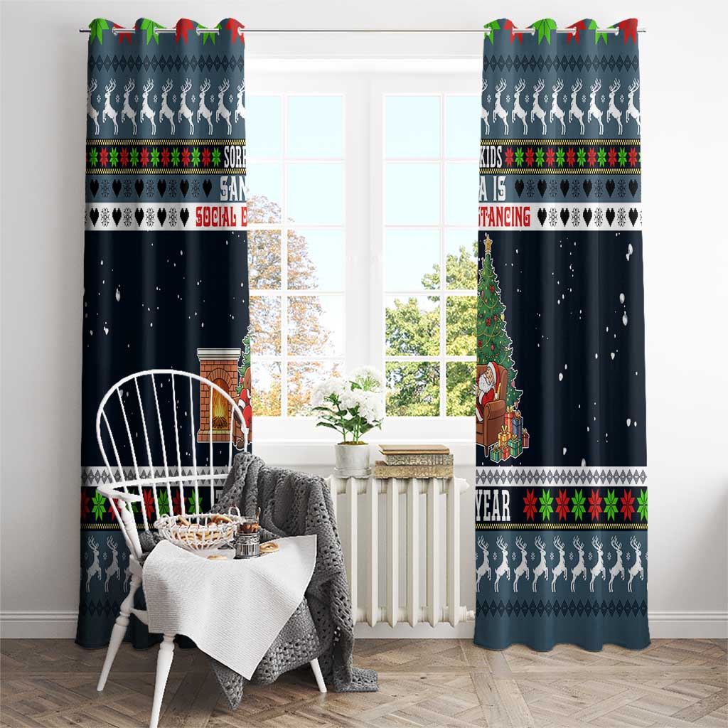 Sorry Kids Santa Is Social Distancing This Year Christmas Window Curtain Xmas Holiday Patterns - Wonder Print Shop