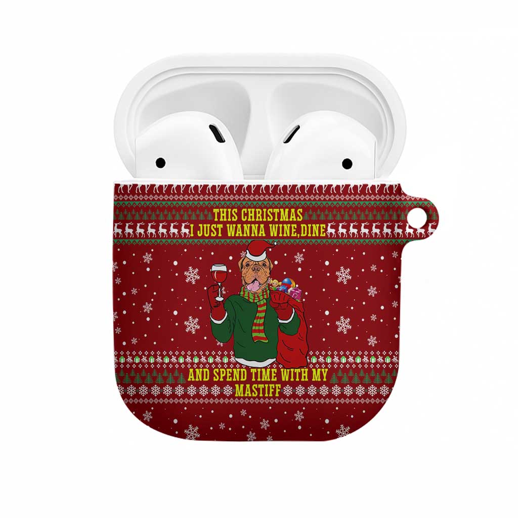 Spend Time With My Mastiff Christmas AirPods Case Xmas Holiday Patterns - Wonder Print Shop