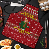Spend Time With My Mastiff Christmas Apron Xmas Holiday Patterns - Wonder Print Shop