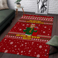 Spend Time With My Mastiff Christmas Area Rug Xmas Holiday Patterns - Wonder Print Shop