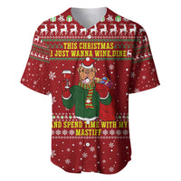 Spend Time With My Mastiff Christmas Baseball Jersey Xmas Holiday Patterns - Wonder Print Shop