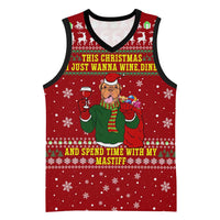 Spend Time With My Mastiff Christmas Basketball Jersey Xmas Holiday Patterns - Wonder Print Shop