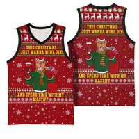 Spend Time With My Mastiff Christmas Basketball Jersey Xmas Holiday Patterns - Wonder Print Shop