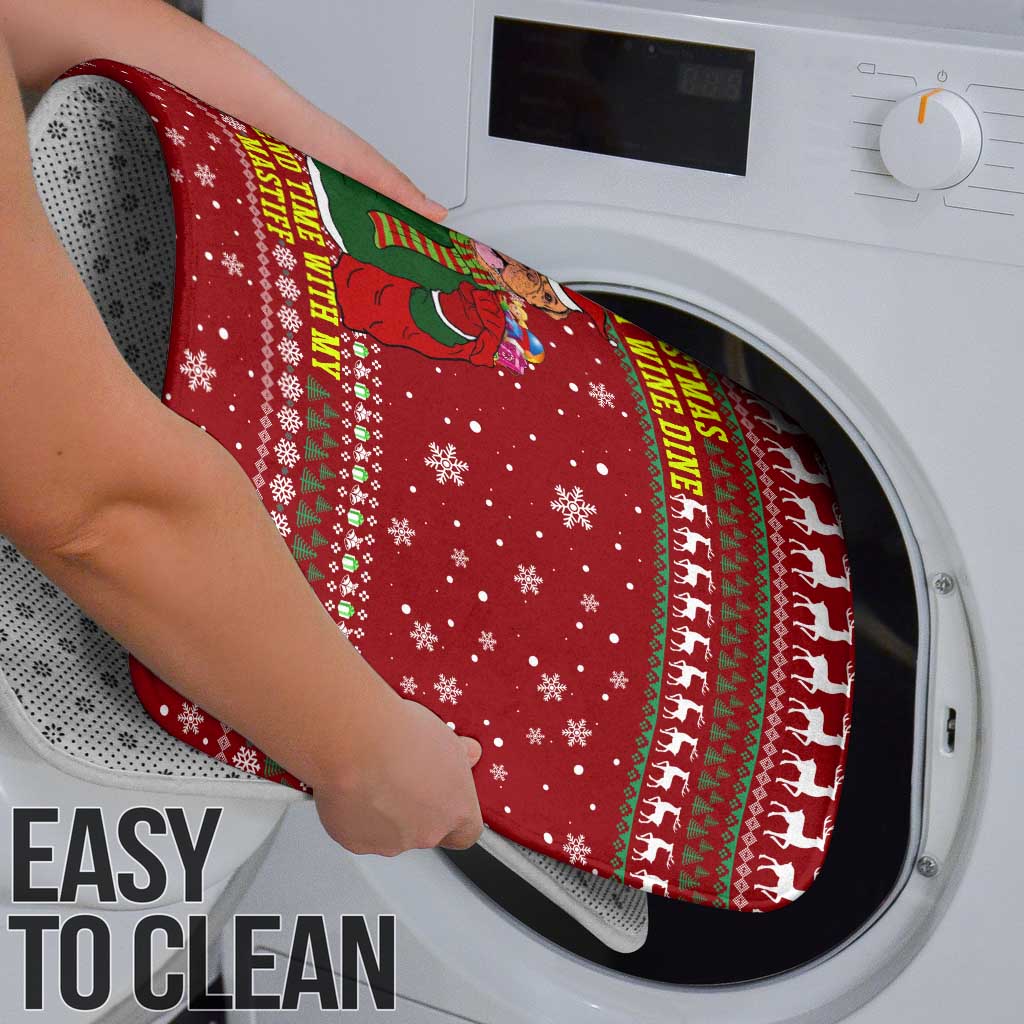 Spend Time With My Mastiff Christmas Bathroom Set Xmas Holiday Patterns - Wonder Print Shop