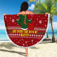 Spend Time With My Mastiff Christmas Beach Blanket Xmas Holiday Patterns - Wonder Print Shop