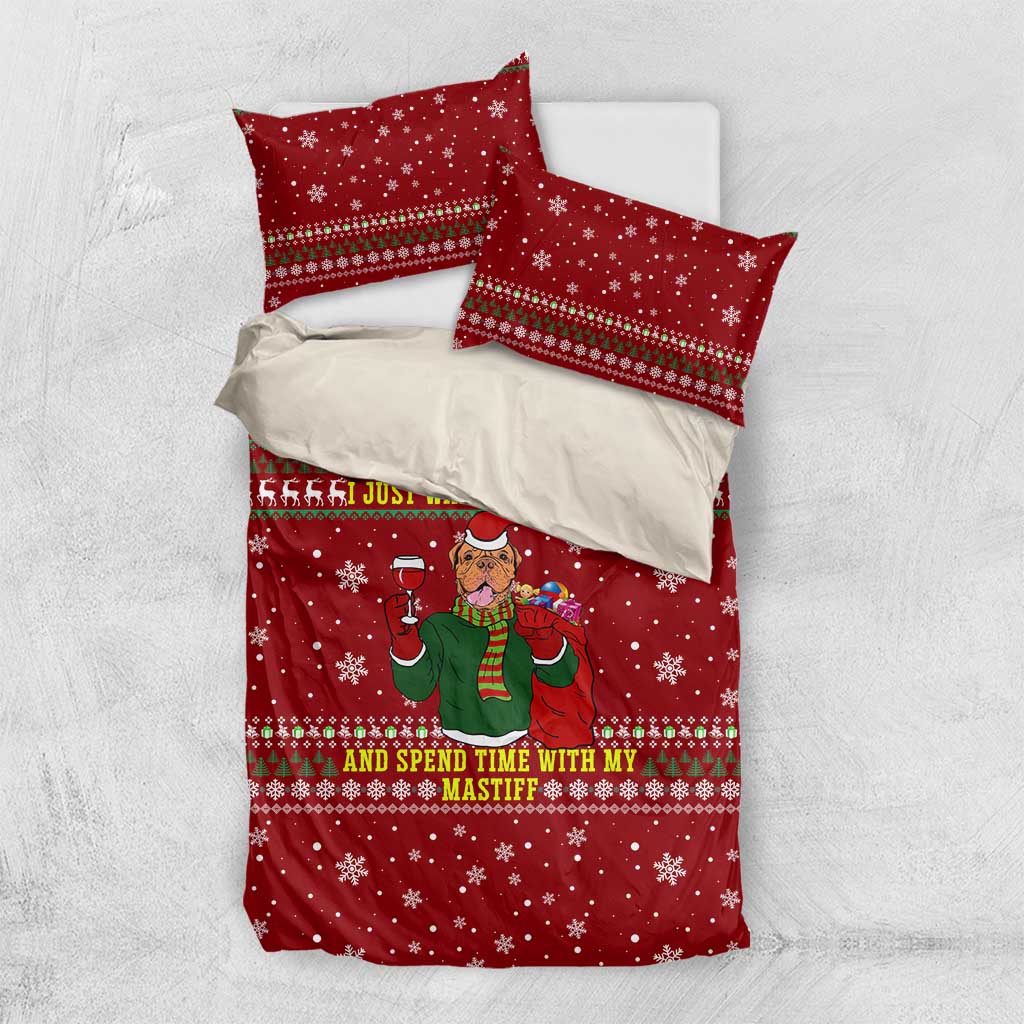 Spend Time With My Mastiff Christmas Bedding Set Xmas Holiday Patterns - Wonder Print Shop