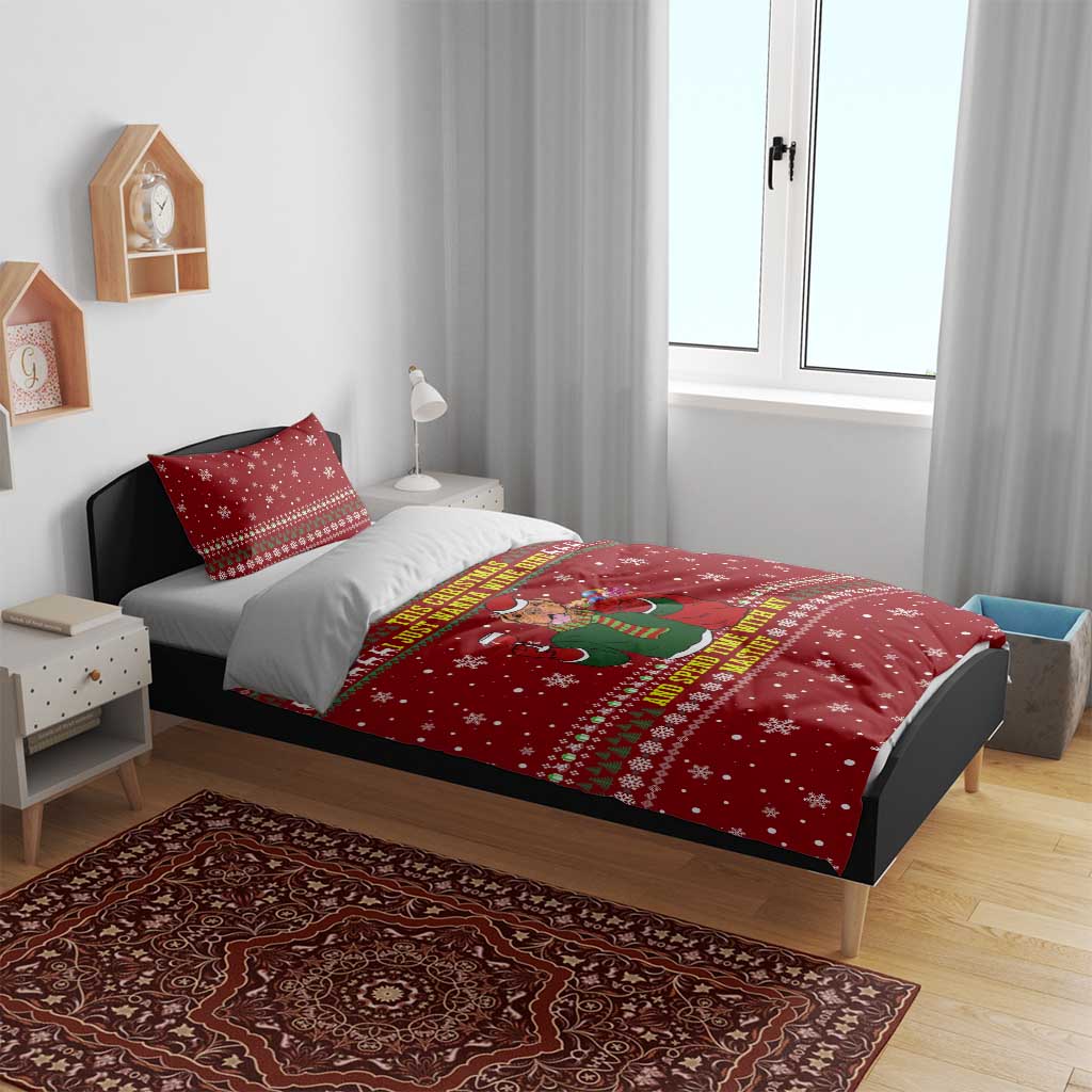 Spend Time With My Mastiff Christmas Bedding Set Xmas Holiday Patterns - Wonder Print Shop