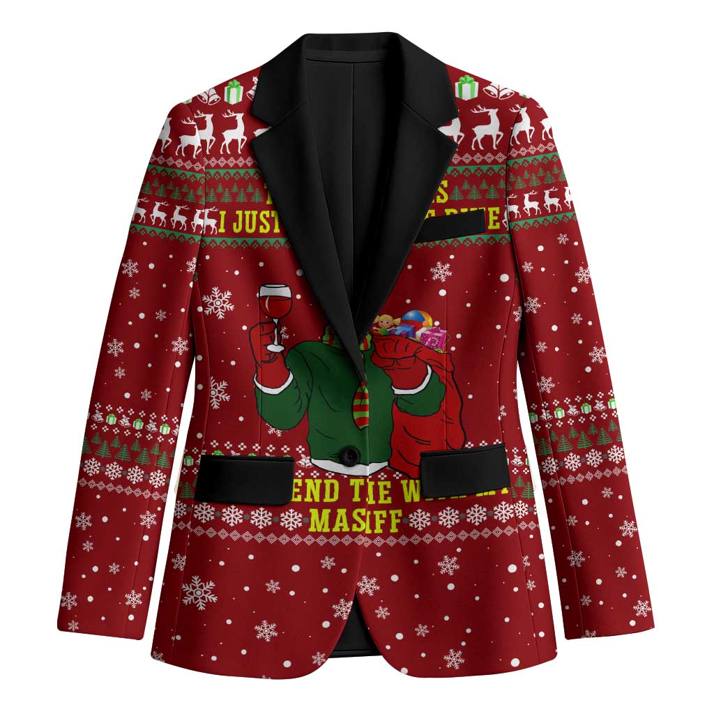 Spend Time With My Mastiff Christmas Blazer Xmas Holiday Patterns - Wonder Print Shop