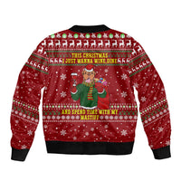 Spend Time With My Mastiff Christmas Bomber Jacket Xmas Holiday Patterns - Wonder Print Shop