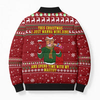 Spend Time With My Mastiff Christmas Bomber Puffer Jacket Xmas Holiday Patterns - Wonder Print Shop