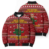 Spend Time With My Mastiff Christmas Bomber Puffer Jacket Xmas Holiday Patterns - Wonder Print Shop