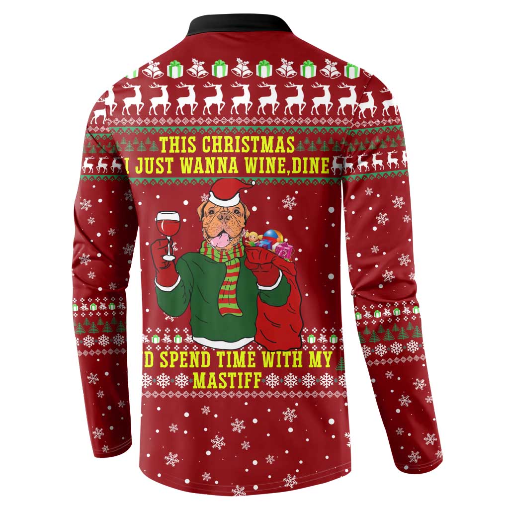 Spend Time With My Mastiff Christmas Button Sweatshirt Xmas Holiday Patterns - Wonder Print Shop