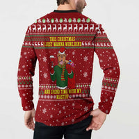 Spend Time With My Mastiff Christmas Button Sweatshirt Xmas Holiday Patterns - Wonder Print Shop