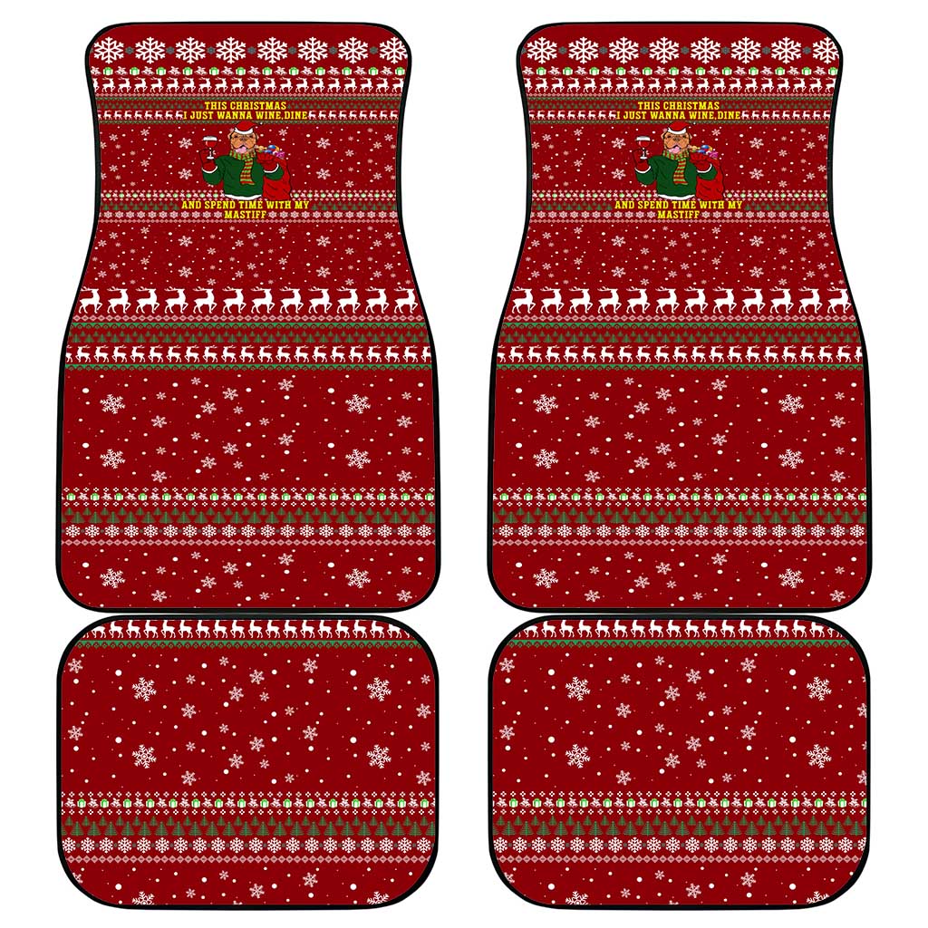 Spend Time With My Mastiff Christmas Car Mats Xmas Holiday Patterns - Wonder Print Shop