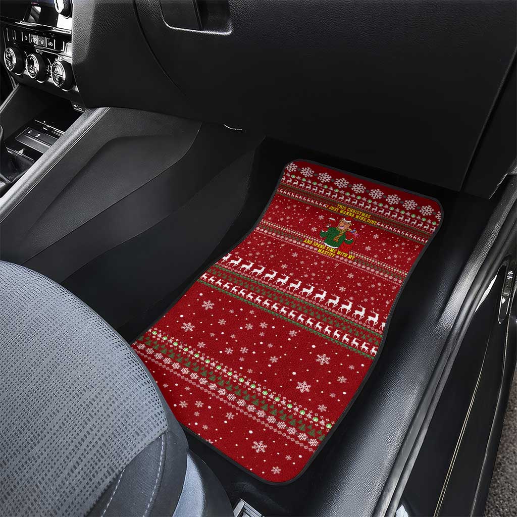 Spend Time With My Mastiff Christmas Car Mats Xmas Holiday Patterns - Wonder Print Shop