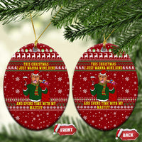 Spend Time With My Mastiff Christmas Ceramic Ornament Xmas Holiday Patterns - Wonder Print Shop