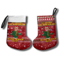 Spend Time With My Mastiff Christmas Stocking Xmas Holiday Patterns - Wonder Print Shop