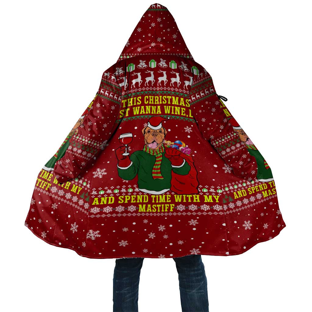 Spend Time With My Mastiff Christmas Cloak Xmas Holiday Patterns - Wonder Print Shop