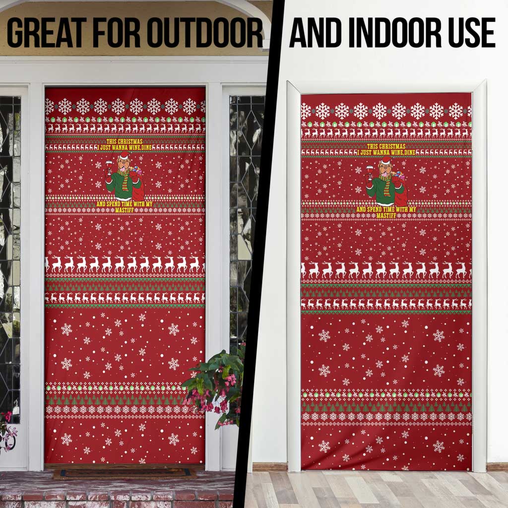 Spend Time With My Mastiff Christmas Door Cover Xmas Holiday Patterns - Wonder Print Shop