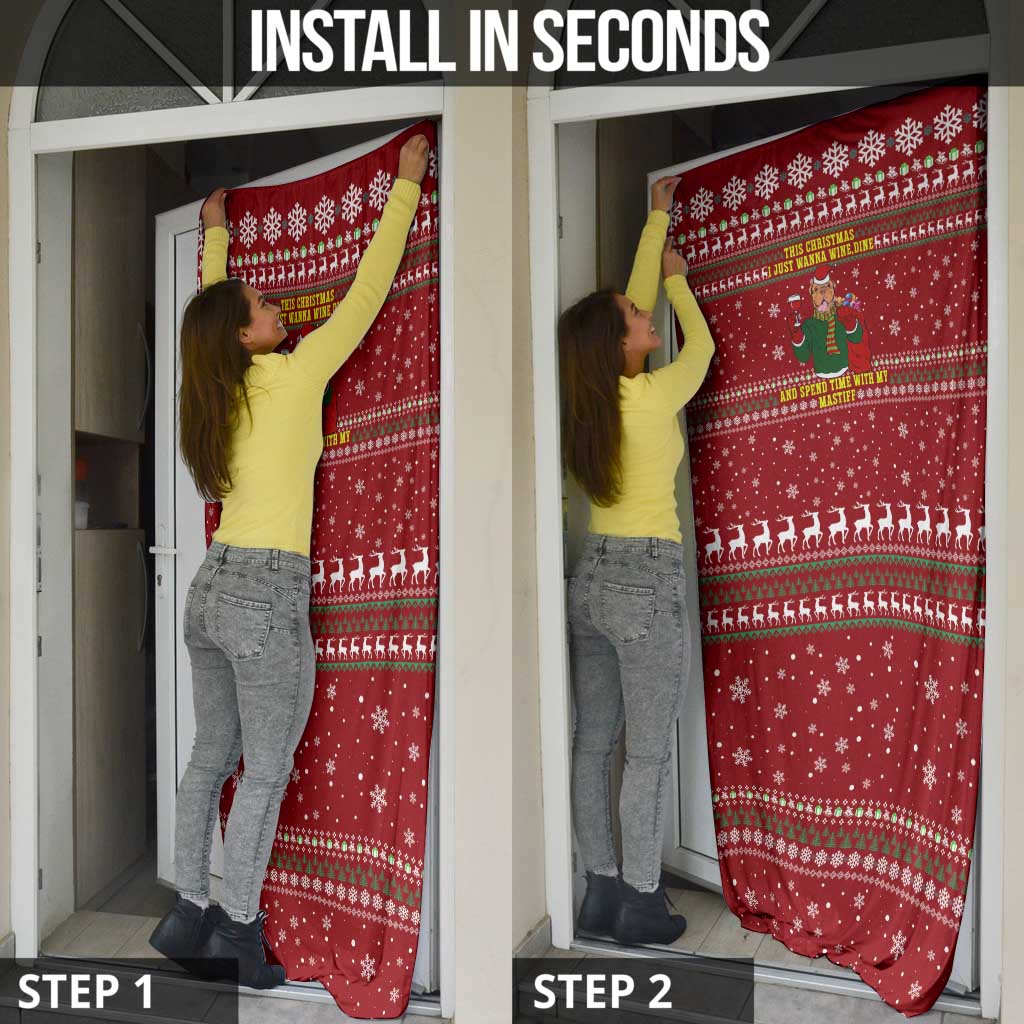 Spend Time With My Mastiff Christmas Door Cover Xmas Holiday Patterns - Wonder Print Shop