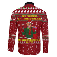 Spend Time With My Mastiff Christmas Family Matching Off The Shoulder Long Sleeve Dress and Hawaiian Shirt Xmas Holiday Patterns - Wonder Print Shop